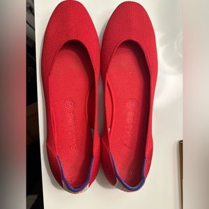 Rothy's The Square Flat Shoes red 11